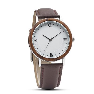 중국 Simple But Elegant Design Alloy + Acacia Wood Case Wooden Watch Leather Strap Fashion Unisex Wood Watch OEM Watch 판매용