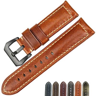 Cina Italian Genuine Leather Strap Wooden Watch Straps Top Quality 20 MM Customer'S Logo in vendita