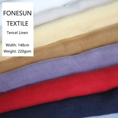 China Linen Lyocell Linen Fabric Organic Bamboo-Like Blend Ready To Ship Hot Sale Products for sale