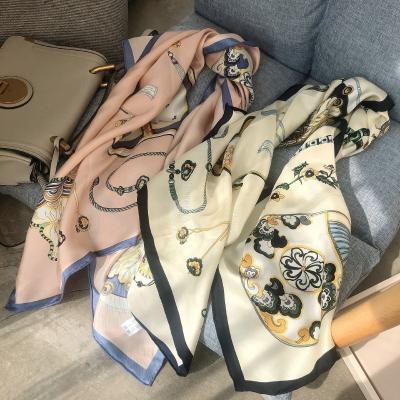 China Square Custom Printed Italian Style Scarves Fashion Silk Scarf for sale