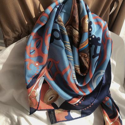 China Square 100% Silk Scarf For Women Fashion Summer Print Scarf Wholesale 90CM High Quality 100% Silk Custom Twill for sale