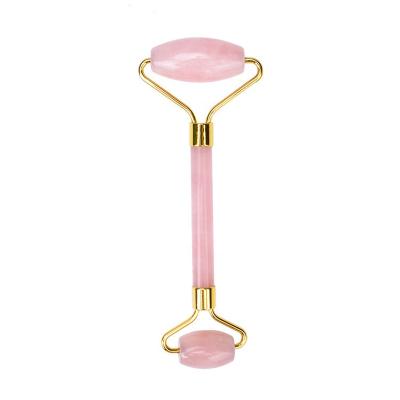 China Colorful Designs Wholesale Natural Massage Roller Rose Quartz Facial Gua Sha Facial Massager for sale