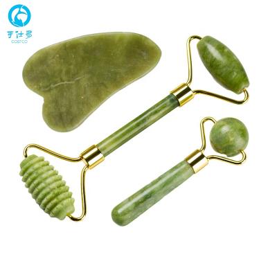 China Hot Selling Face Amazon Skin Lift Jade Stone Face Set Anti Aging Facial Gua Sha Massager Beauty Tool Kits for sale