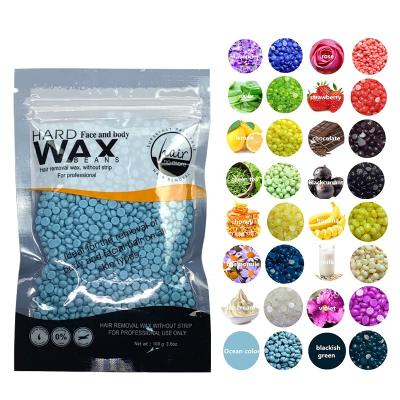 China Black 100g Solid Hard Warm Beans Wax Hair Removal Beeswax Beads 10 Bag 10 Colors Hard Beads For Hair Removal for sale