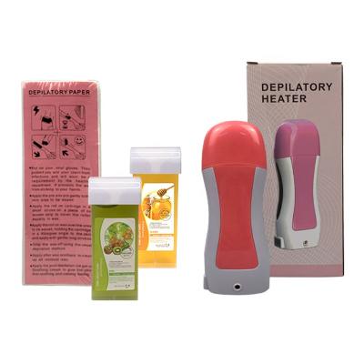 China Portable Wax-Heating Wax Depilatory Kit 4 Pieces Set Honey Soft Wax Hair Removal Waxing Machine for sale