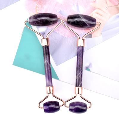 China Face Amethyst Roller Beauty Instrument Roller Jade Roller Gua Sha for sale