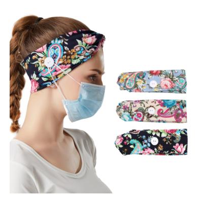 China Winter Headband Button Sports Headband Charming Women Sport Ear Warmer Headband For Facemask for sale