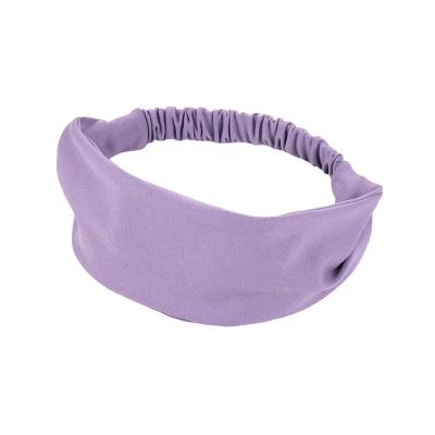 China Fashion Daily Pure Color Non-slip Sport Headband Polyester Face Care Stretch Head Bands for sale