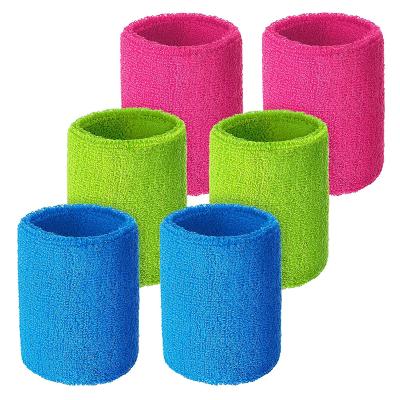 China Running Sweatband Logo Terry Cloth Sports Wristband Breathable Embroidered Sports Sweatband for sale