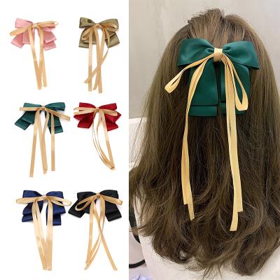 China Bow Barrette Clip Fashion Bow Alligator Hairpins Large, Custom Bow Bobby Sliver Butterfly Hair Pins/ for sale