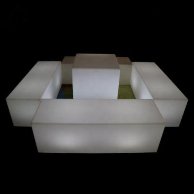 China hot sale convertible illuminate led rectangle chair/led glowing chair/led plastic stool for sale