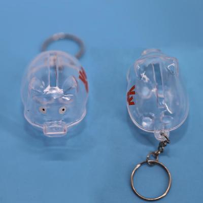 China Small Plastic Pig Shape 3D Keychain Coin Bank With Key Chain Promotional Give Away Gifts Plastic Pig Key Chain for sale