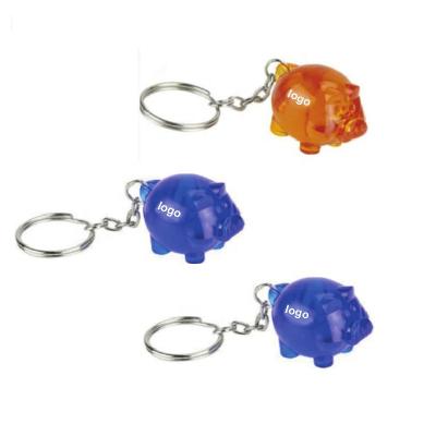 China Key Chain Crystal Color Transparent Pig Keyring Cute Solid Plastic Animal Pig Lover Gift Eco-friendly for sale