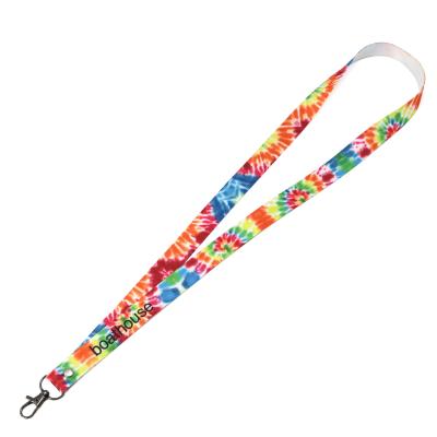 China Durable Durable Heat Transfer Printed Strap Fully Adjustable Thicken Strap Lanyard With Thumb Release For ID Badge Holder Key Chain for sale