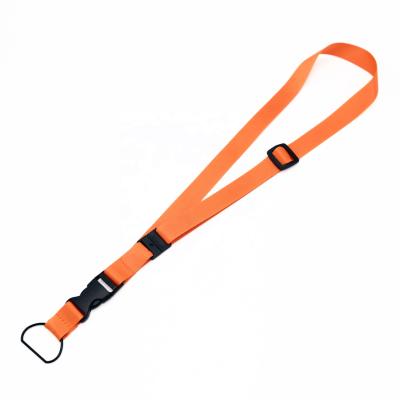 China Soft Touch Customized Durable Disconnect Buckle Adjustable Logo Webbing Strap Office Badge Wide Lanyard With D-Clip for sale