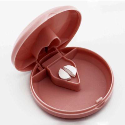 China Pill Pack Tablet Container Round Shaped Pill Box Building In Pill Tablet Cutter for sale