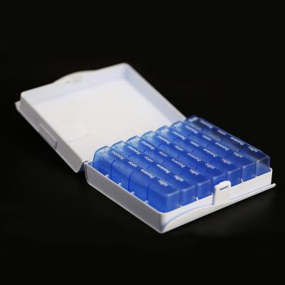 China Monthly Pill Storage Box Napkin Style Pill Organizer Daily 4 Week Pill Box Medicine Organizer 28 Day Pill Container for sale