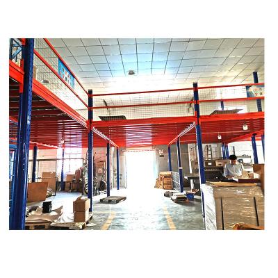 China Prefab Storage Platform Metal Corrosion Protection Mezzanine Rack Customized Industrial Rack Supported Storage Metal Mezzanines Rack for sale