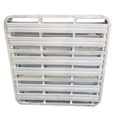 China 4 Way Reusable Rackable Galvanized Metal Double Face Steel Pallet Stakable Heavy Duty Steel Pallets With Side for sale