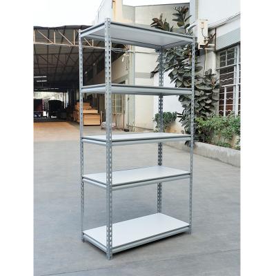 China Boltless Storage Shelving Garage Shelving Rivet Home Storage Racks Shelves Powder 5 Tier Storage Liner Steel Adjustable Light Duty Racking for sale