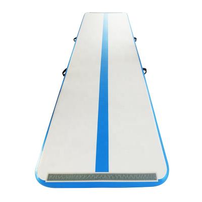 China PVC customized 4m cheap gymnastics blue inflatable tumble air track for gymnasium for sale