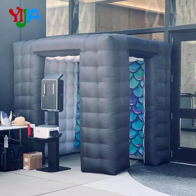 China 210D Oxford With PU Coating Customized Magic Mirror Photo Booth With LED Lights Portable Inflatable Photo Booth Tent For Sale for sale