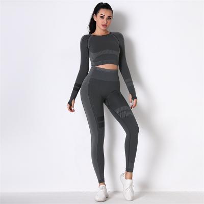 China Breathable Women Seamless Leggings Sports Clothing Yoga Equipment Gym Fitness Yoga Sets for sale