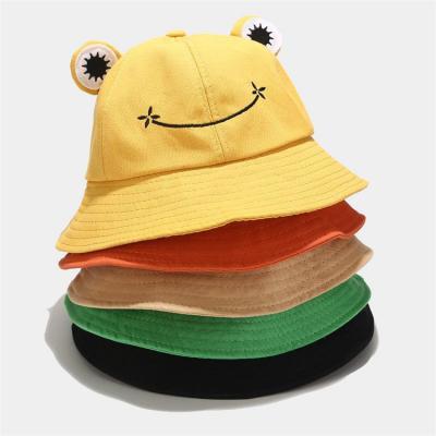 China New Cute Cotton Fashion Frog Bucket Hats Cover Fisherman Hat Sunscreen Summer Going Out Hat for sale