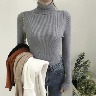 China Autumn Winter Women Knitted Turtleneck Cheapest Sweater Pullover Casual Stretchy Sweaters for sale