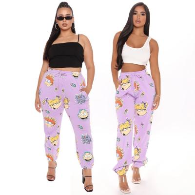 China Breathable Harajuku Cartoon Printing Loose Lovely Leisure Straight Pants Pants Hip Hop Pants for sale