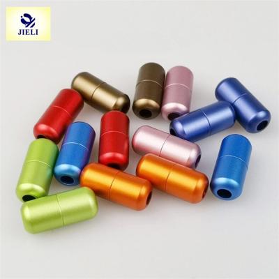 China Jieli Round Colorful Metal Caps No Tie Metal Button Elastic Lace Locks No Tie Lace Anchor Locks for sale