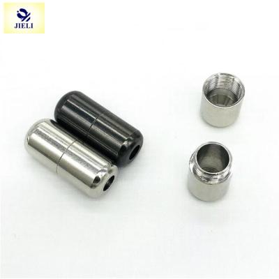 China Jieli High Quality Round Metal Cap Buckle No Link Lace Metal Buckle Metal Cap Ferret for sale