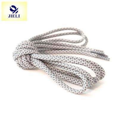 China Jieli Round Custom Length Popular Round Shoe Laces White and Gray Rope Laces for sale