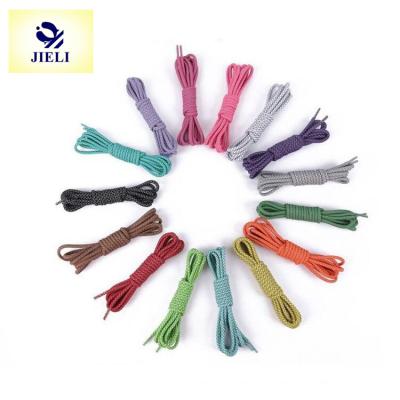 China Jieli Round Pattern 3m Custom Reflective Lighting Premium Colored Shoe Laces for sale