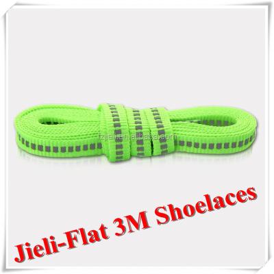 China Jieli Flat Factory Custom Colorful Logo Flat Printed 3m Reflective Shoe Laces for sale