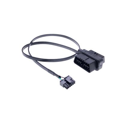 China Obdii cable 24v obd2 male connector with MOLEX obd2 connector ribbon cable for sale