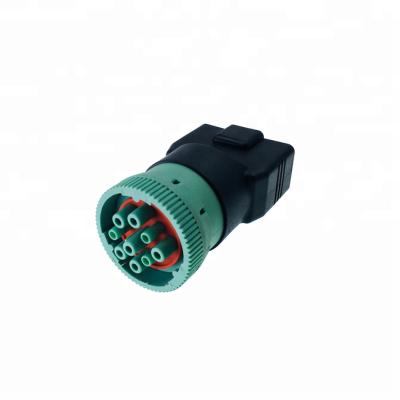 China J1939 Auto Diagnostic Tools OBDII Connector Plug OBDII Adapter for sale