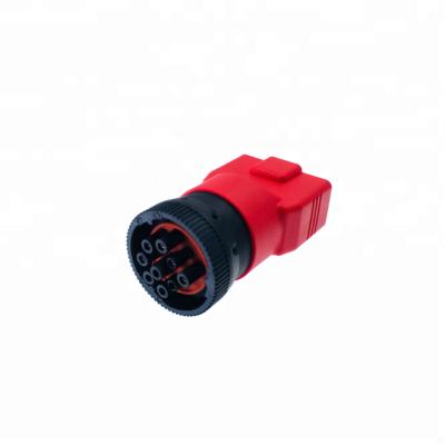 China Wholesale Heavy Truck OBD2 Female to Male J1939 9 Pin Deutsch Male J1708 to Female OBD2 Connector Adapter for sale