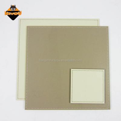 China Wholesale Viable Embossed Logo Place Mat PU Faux Leather Table Place Mat for sale