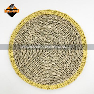 China HIYOU Sustainable Natural Grass Round Place Mat for sale