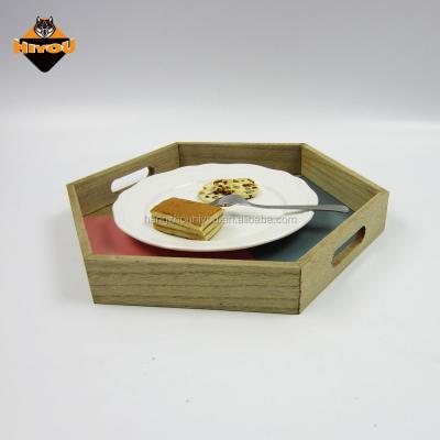 China Suitable for Desktop Gift Sublimation Hexagon Shape Wooden MDF Promotional Tray for sale