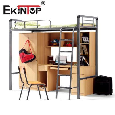 China New Ekintop Strong Design Strong View Bunk Bed Student Bunk Bed Desk Popular Under Loft Bed Wood With Desk for sale