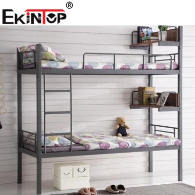 China Wholesale Modern Ekintop Strong Factory View Bunk Bed Students Boarding Modern Single Beds With Cabinet Bedroom Furniture Domitary Home for sale