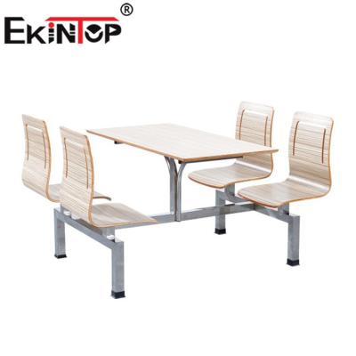 China Ekintop modern factory canteen furniture school canteen desk and chair wholesale cheap dining table for home for sale