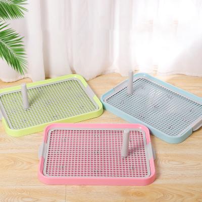 China Lealoncat New Viable Clean High Dog Products Dog Training Potty Tray Portable Indoor Plastic Fenced Pet Toilet Sheet Mat for sale