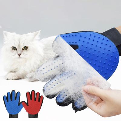 China Lealoncat Five Fingers Pet Hair Remover Pet Cleaning Brush Deshedding Viable Rubber Grooming Gloves For Dog Animals Bathing for sale