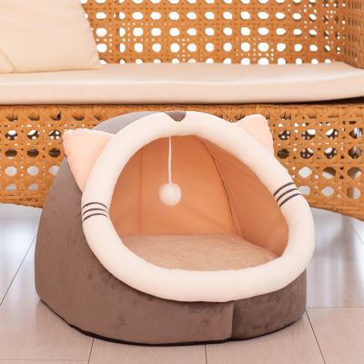 China Lealoncat New Breathable Novelty Donut Cave House Pet Nest Indoor Solid Cat Beds For Cats for sale