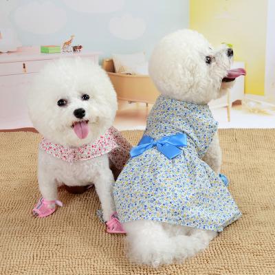 China Stocked Soft Breathable Cotton Princess Dress Teddy Dog Vest Puppies Clothes Soft Pet Clothes Breathable Cute for sale