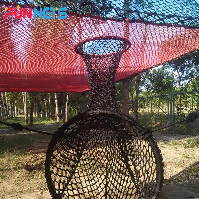 China Children playing outdoor tree tied to air rope net trampoline FN059 for sale