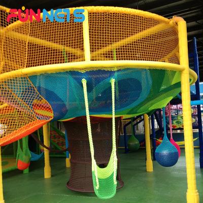 China Soft Maze Nylon Indoor Playground Equipment Theme Park Honeycomb Amusement Tunnel Rainbow Rope Net For Kids for sale